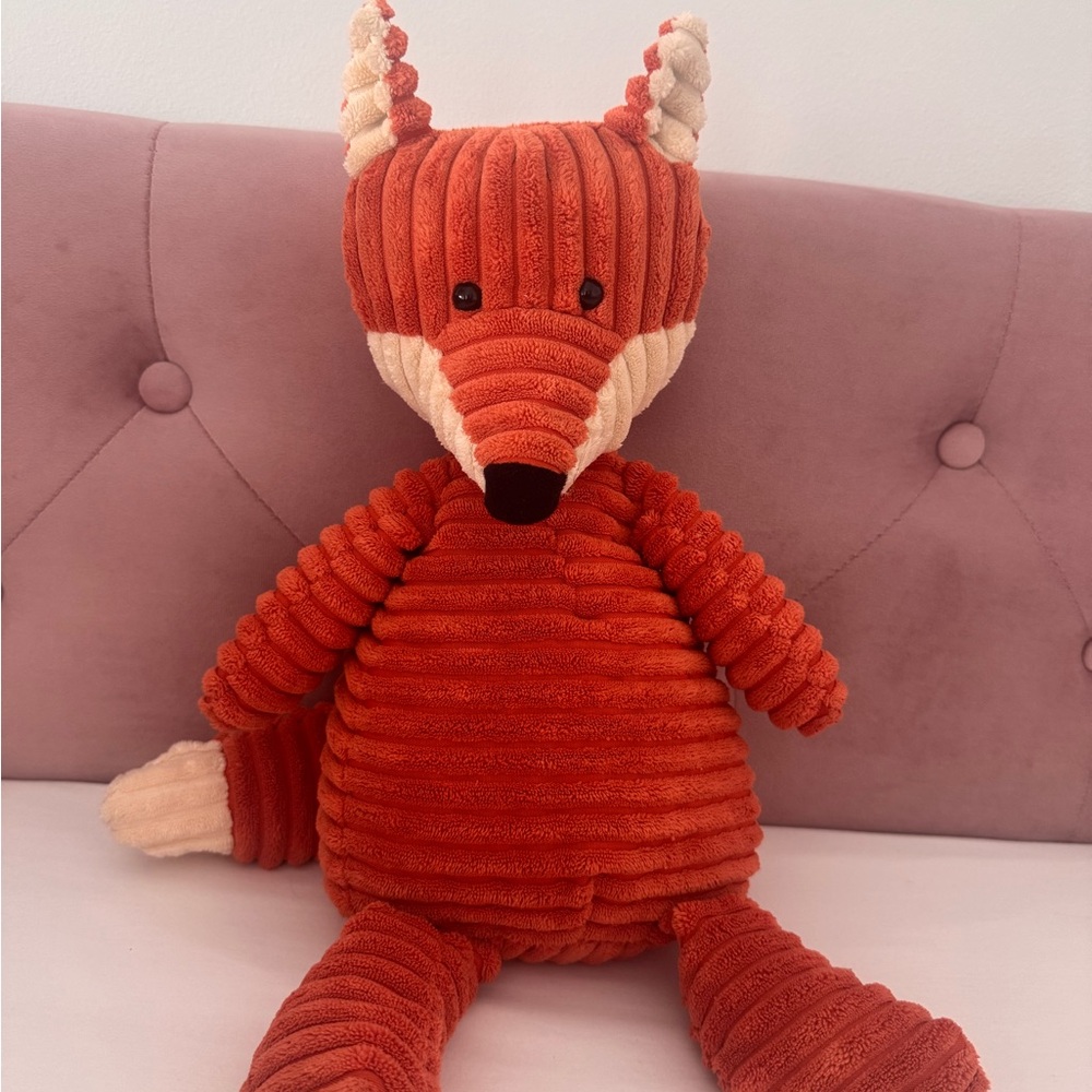Jellycat Corduroy Fox Plush in Rust and Cream